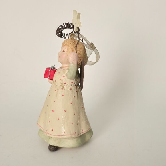 Angel Ornament Christmas Pageant Girl Gift Star Wand Halo Wings Holiday Ceramic - Picture 4 of 7